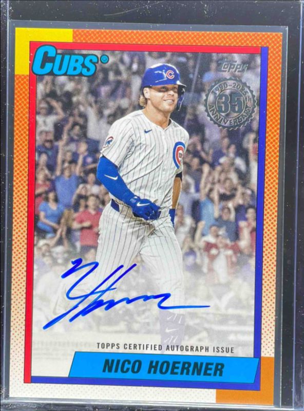 Nico Hoerner 2025 Topps #90A-NH 1990 Baseball Autographs (Series 2) RAW