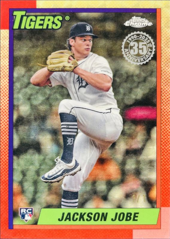 Jackson Jobe 2025 Topps #T90C-116 1990 Baseball Chrome Silver Pack - Superfractor /1 Rookie RAW