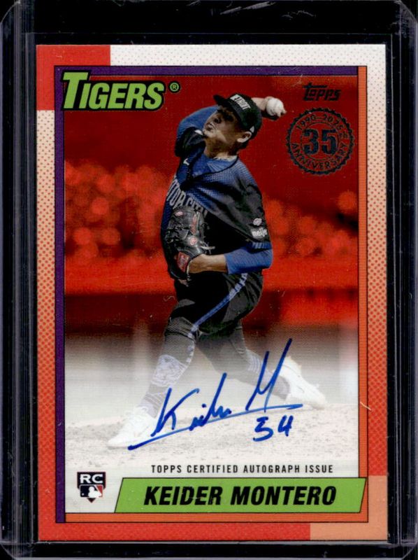 Keider Montero 2025 Topps #90A-KM 1990 Baseball Autographs (Series 2) - Orange /25 Rookie RAW