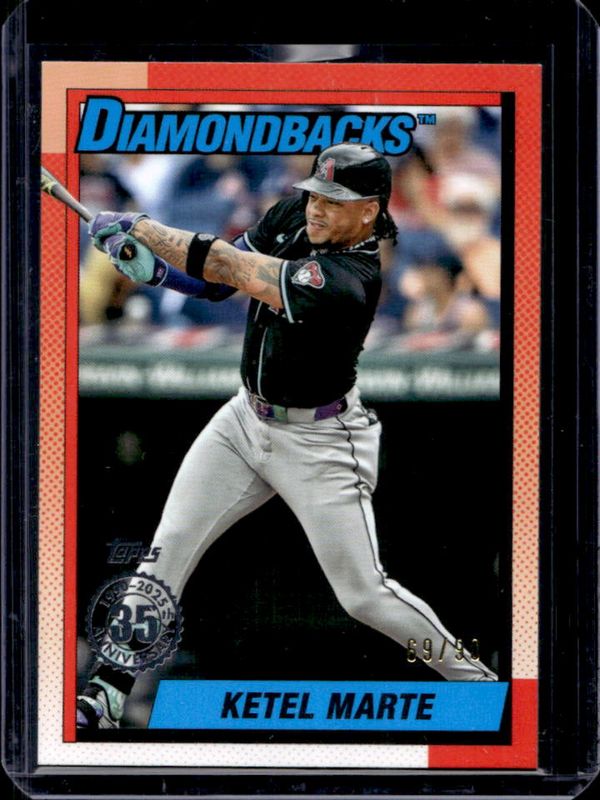 Ketel Marte 2025 Topps #90B2-23 1990 Topps Baseball - The Real One /90 RAW