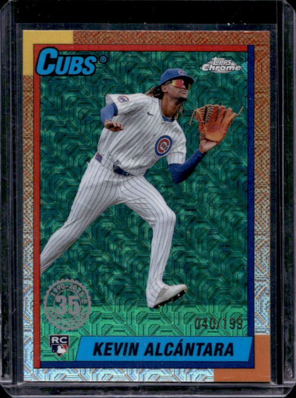 Kevin Alcantara 2025 Topps #T90C-111 1990 Baseball Chrome Silver Pack - Aqua Refractor /199 Rookie RAW