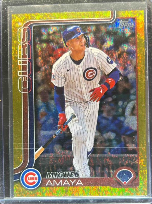 Miguel Amaya 2025 Topps #406 Gold Holo Foil /50 RAW