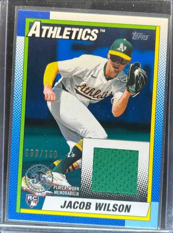 Jacob Wilson 2025 Topps #90R2-JWI 1990 Baseball Relics (Series Two) - Blue /150 Rookie RAW