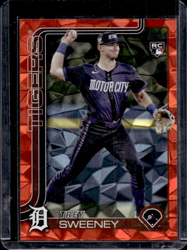 Trey Sweeney 2025 Topps #67 Orange Diamante Foil /25 Rookie RAW