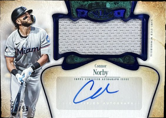 2026 Topps Tier One #AT1JR-CN Autographed Tier One Jumbo Relic - Blue Foil /99