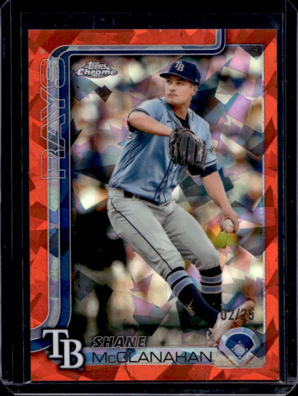 Shane McClanahan 2025 Topps #492 Orange Diamante Foil /25 RAW