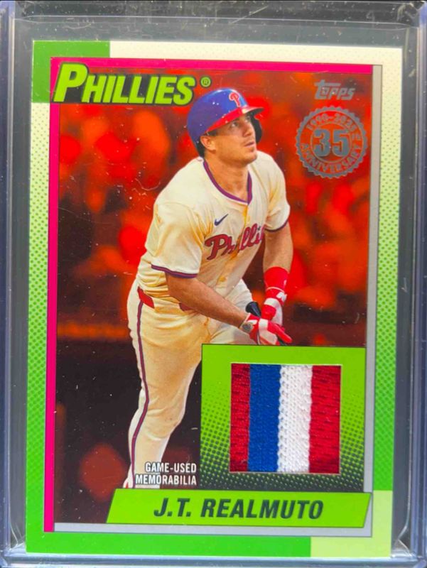 JT Realmuto 2025 Topps #T90R-JTR 1990 Baseball Relics (Series 1) - Orange /25 RAW