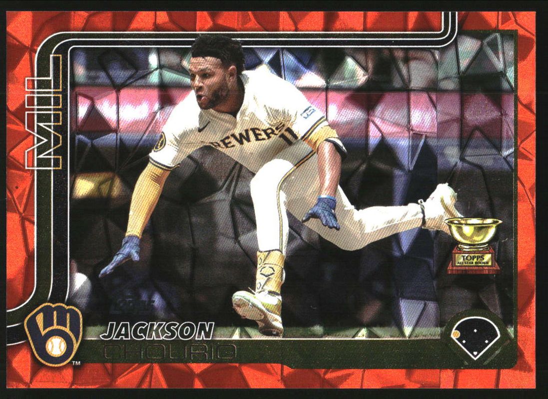 Jackson Chourio 2025 Topps #376 Orange Diamante Foil /25 RAW