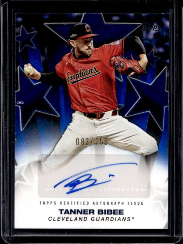 Tanner Bibee 2025 Topps #BSA2-TB Baseball Stars Autographs (Series 2) - Blue /150 RAW