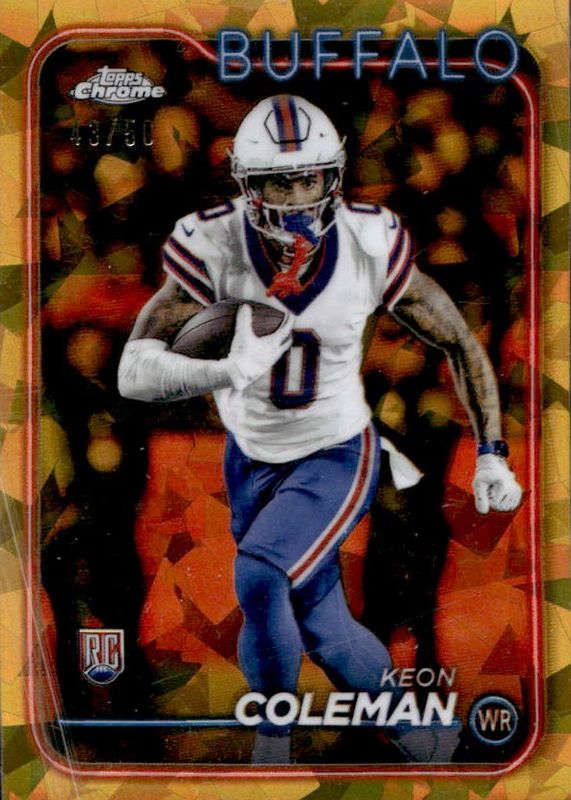 Keon Coleman 2024 Topps Chrome Sapphire Edition #209 Gold /50 Rookie RAW