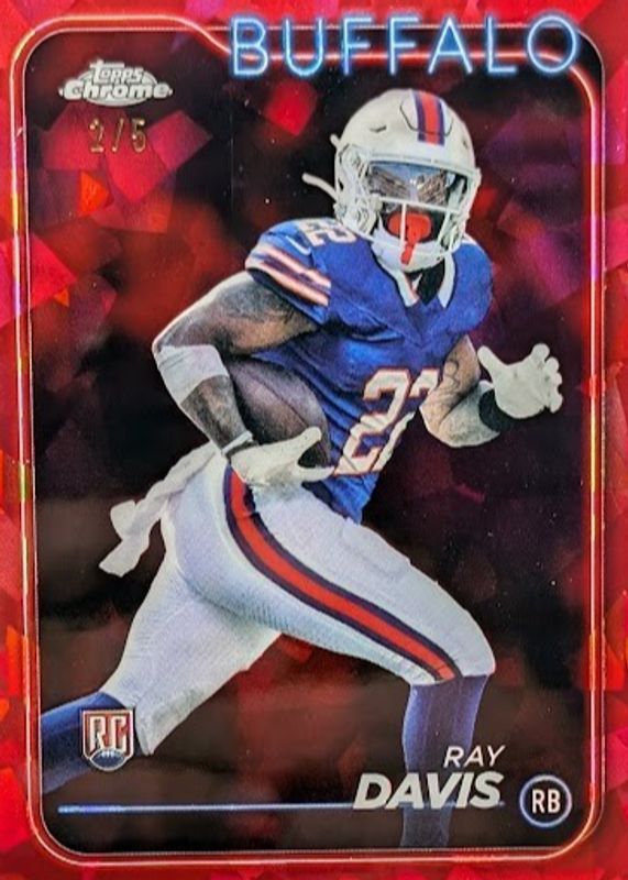 Ray Davis 2024 Topps Chrome Sapphire Edition #253 Red /5 Rookie RAW
