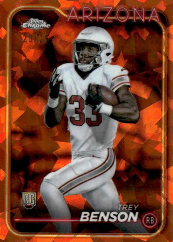 Trey Benson 2024 Topps Chrome Sapphire Edition #214 Orange /25 Rookie RAW