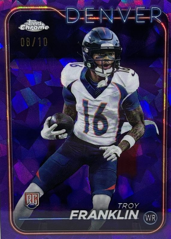 Troy Franklin 2024 Topps Chrome Sapphire Edition #215 Purple /10 Rookie RAW