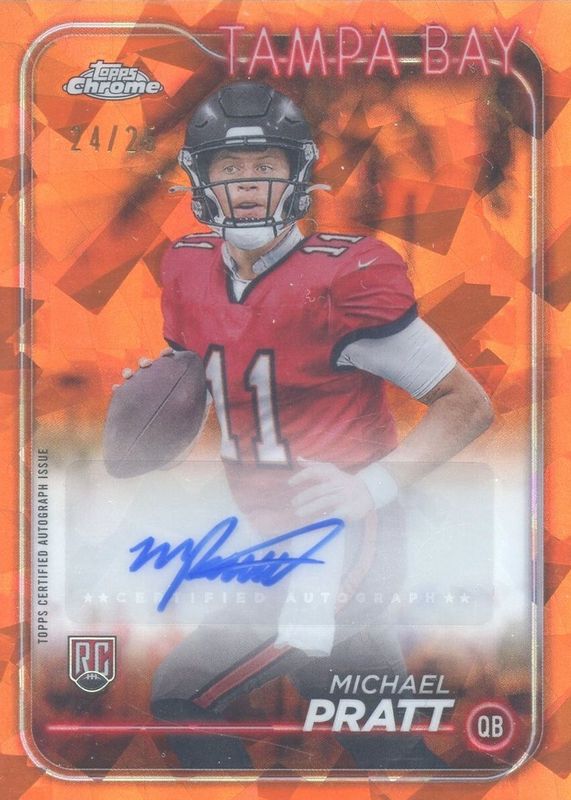 Michael Pratt 2024 Topps Chrome Sapphire Edition #RA-MPR Rookie Autographs - Orange /25 RAW