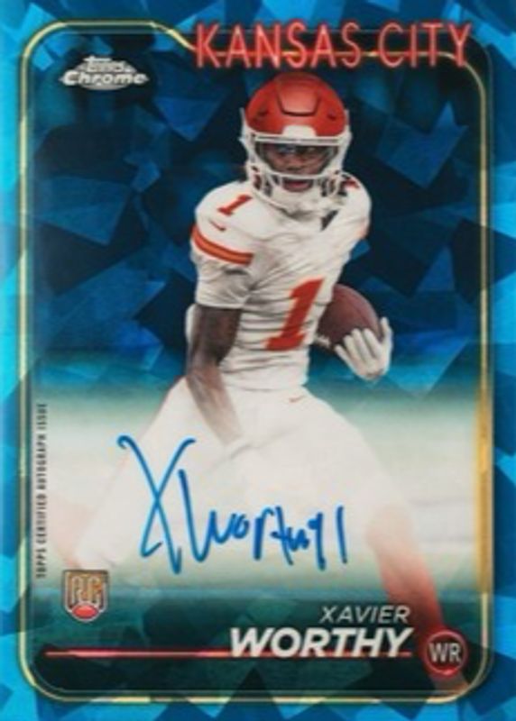 Xavier Worthy 2024 Topps Chrome Sapphire Edition #RA-XWO Rookie Autographs RAW