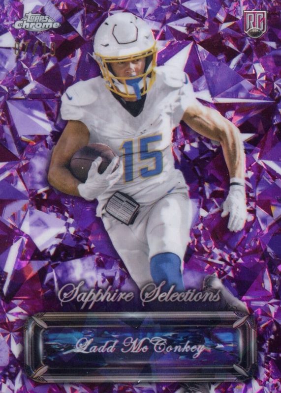 Ladd McConkey 2024 Topps Chrome Sapphire Edition #SS-10 Sapphire Selections - Purple /10 Rookie RAW