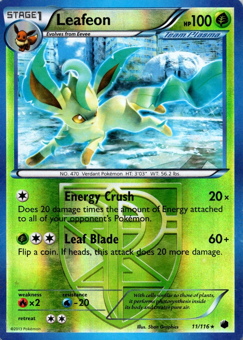 leafeon pokemon card value 2013 Black & White: Plasma Freeze #011/116 Reverse Holo Price Guide Leafeon Cards | Dex -