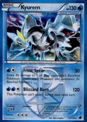 2013 Black & White: Plasma Freeze #031/116 Holo