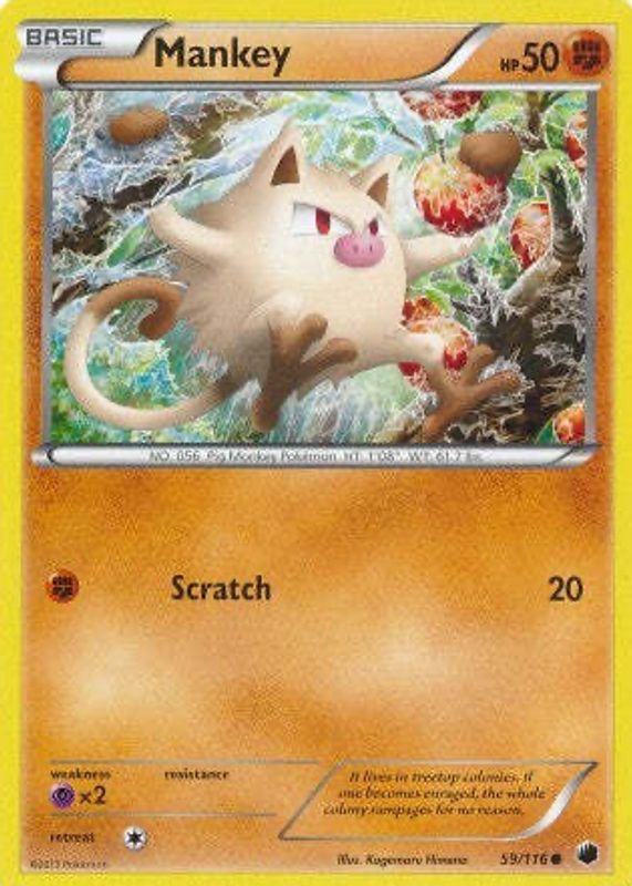 Mankey 2013 Black & White: Plasma Freeze #059/116 Base RAW TCG (NEAR MINT)