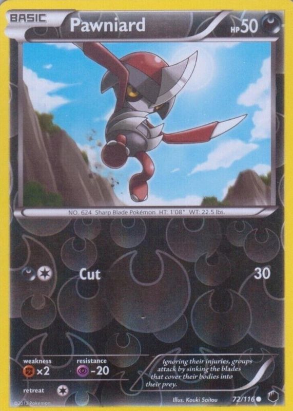 Pawniard 2013 Black & White: Plasma Freeze #072/116 Reverse Holo RAW TCG (LIGHTLY PLAYED)