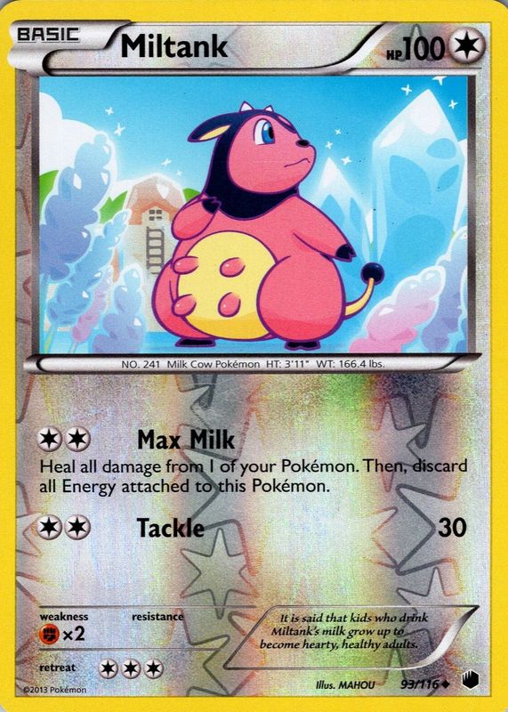 Miltank 2013 Black & White: Plasma Freeze #093/116 Reverse Holo RAW TCG (NEAR MINT)