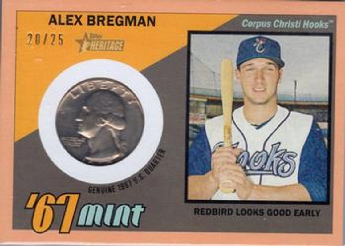 2016 Topps Heritage Minor League #67M-AB 1967 Mint Relics - Peach Quarter /25