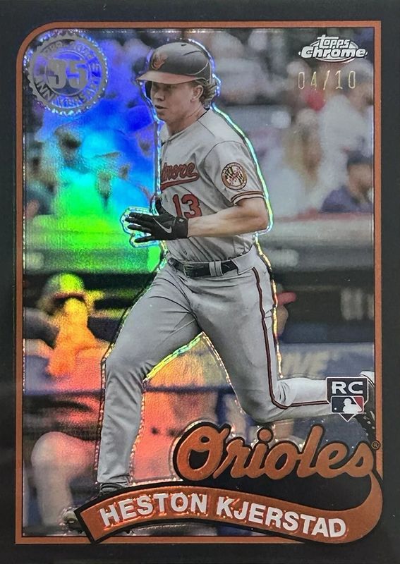 Heston Kjerstad 2024 Topps Chrome #89CB-18 1989 Baseball - Black Refractor /10 Rookie RAW