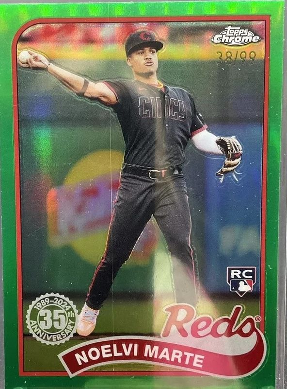 Noelvi Marte 2024 Topps Chrome #89CB-16 1989 Baseball - Green Refractor /99 Rookie RAW
