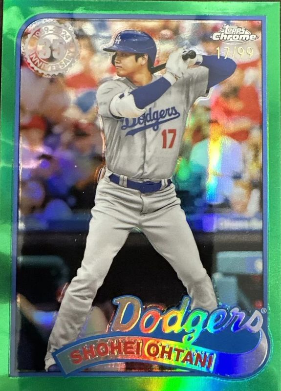 Shohei Ohtani 2024 Topps Chrome #89CB-5 1989 Baseball - Green Refractor /99 RAW