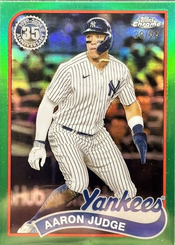 Aaron Judge 2024 Topps Chrome #89CB-2 1989 Baseball - Green Refractor /99 RAW