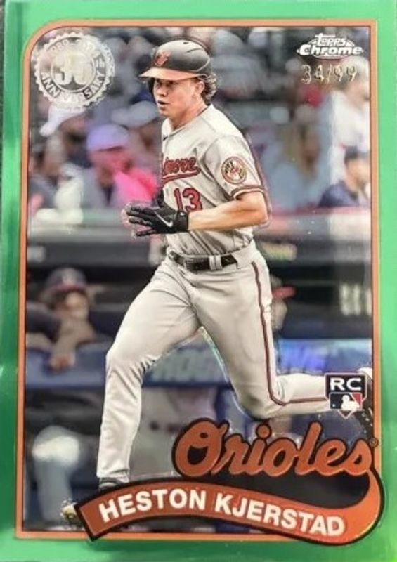 Heston Kjerstad 2024 Topps Chrome #89CB-18 1989 Baseball - Green Refractor /99 Rookie RAW