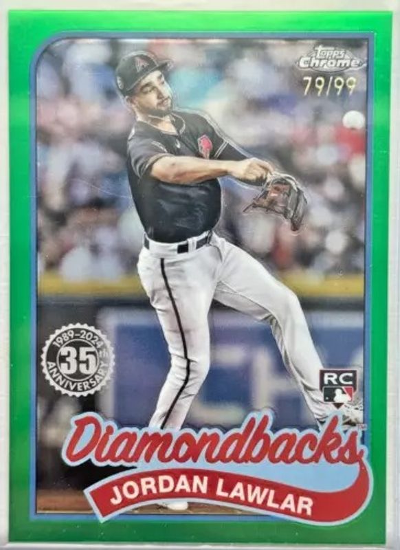 Jordan Lawlar 2024 Topps Chrome #89CB-14 1989 Baseball - Green Refractor /99 Rookie RAW