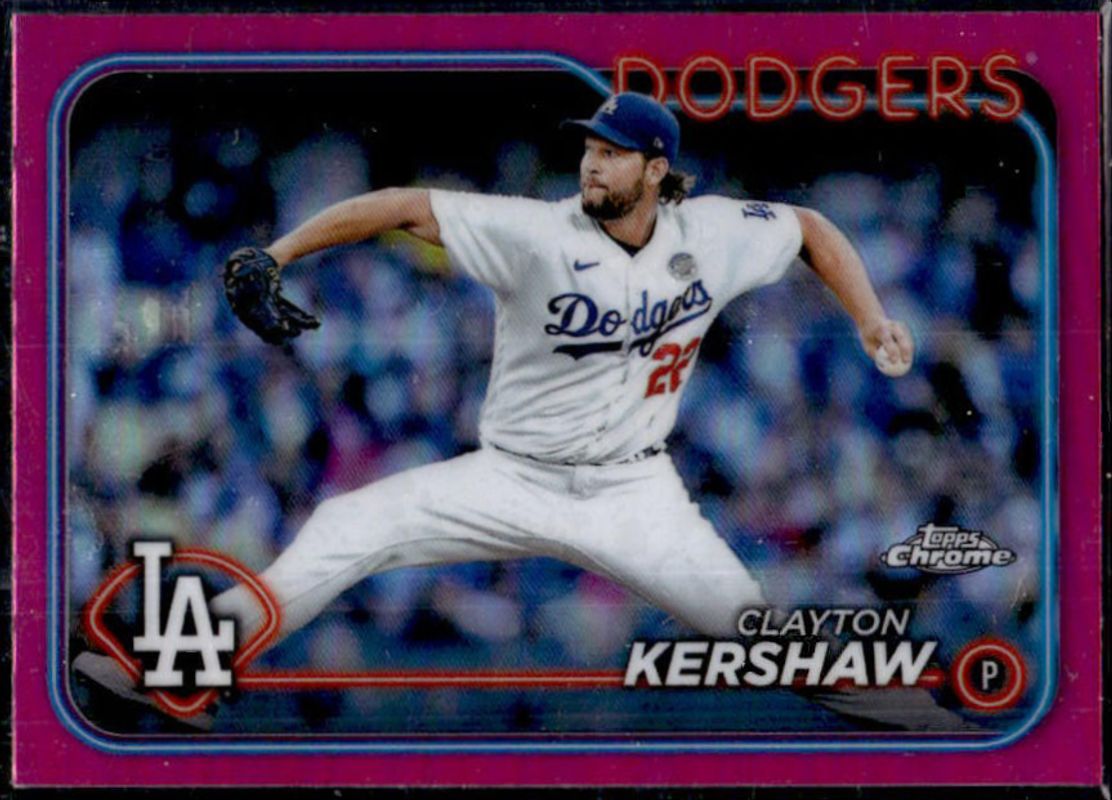 Clayton Kershaw 2024 Topps Chrome #110 Pink Refractor RAW