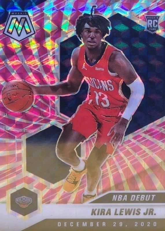Kira Lewis Jr. 2020 Mosaic #280 NBA Debut - FOTL Pink Swirl /11 Rookie RAW