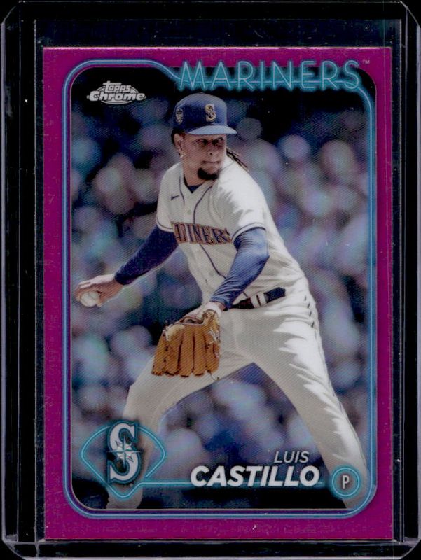 Luis Castillo 2024 Topps Chrome #129 Pink Refractor RAW