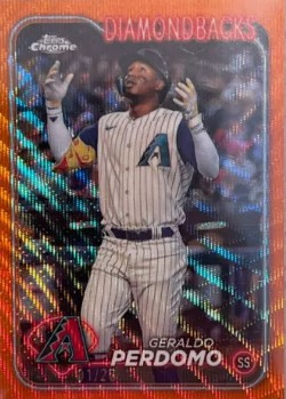 Geraldo Perdomo 2024 Topps Chrome #288 Orange Wave Refractor /25 RAW