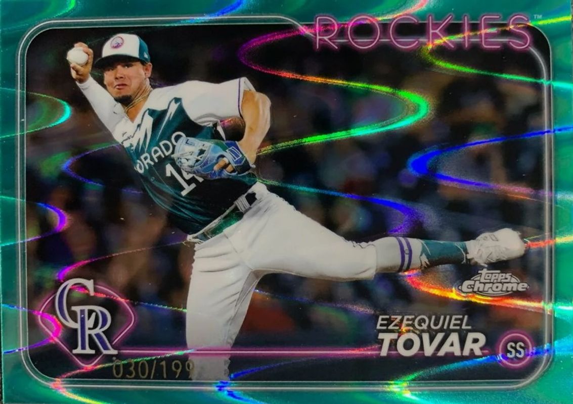 Ezequiel Tovar 2024 Topps Chrome #105 Aqua RayWave Refractor /199 RAW