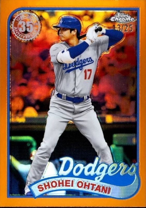 Shohei Ohtani 2024 Topps Chrome #89CB-5 1989 Baseball - Orange Refractor /25 RAW
