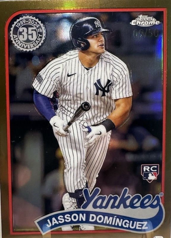 Jasson Dominguez 2024 Topps Chrome #89CB-12 1989 Baseball - Gold Refractor /50 Rookie RAW