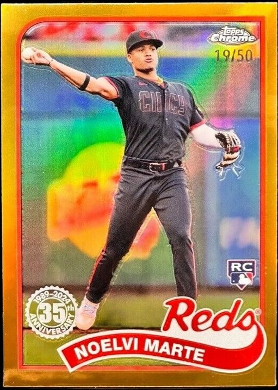 Noelvi Marte 2024 Topps Chrome #89CB-16 1989 Baseball - Gold Refractor /50 Rookie RAW
