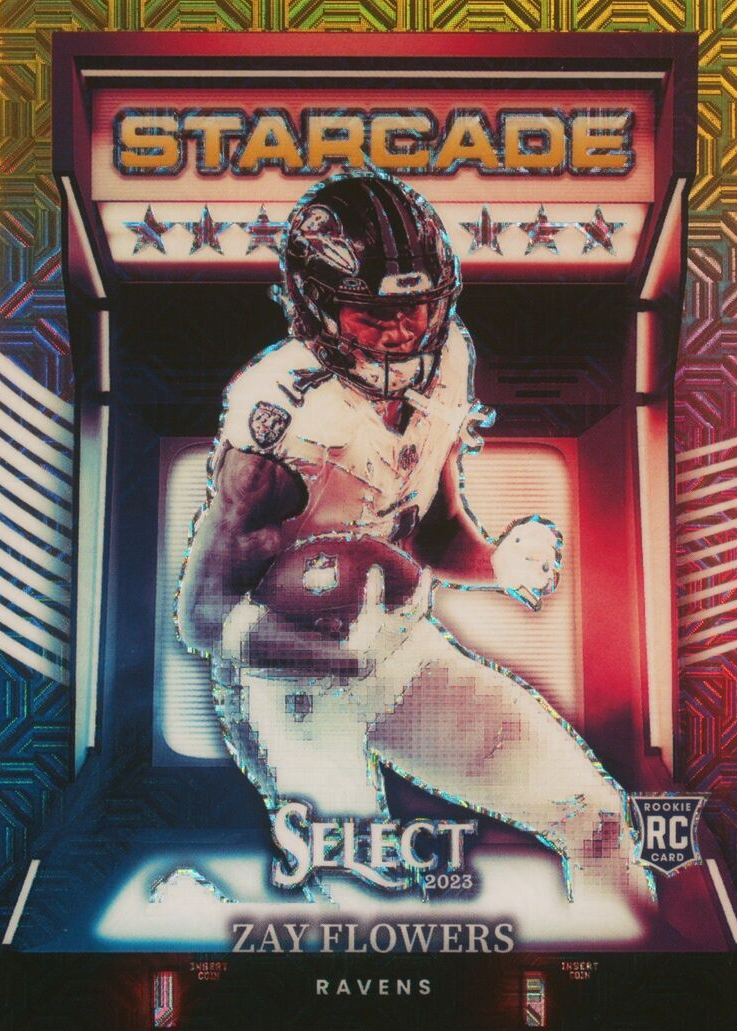 Zay Flowers 2023 Select #STC-ZFL Starcade - Gold /10 Price Guide