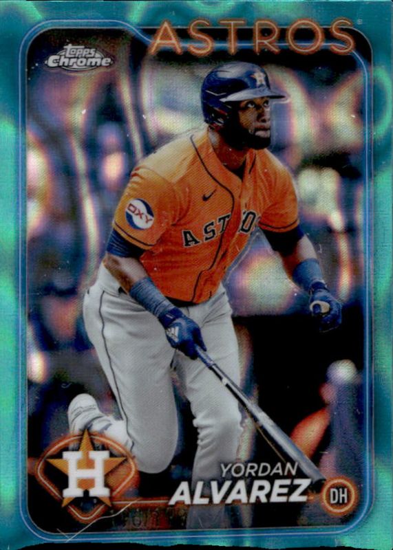 Yordan Alvarez 2024 Topps Chrome #170 Aqua Lava Refractor /199 RAW