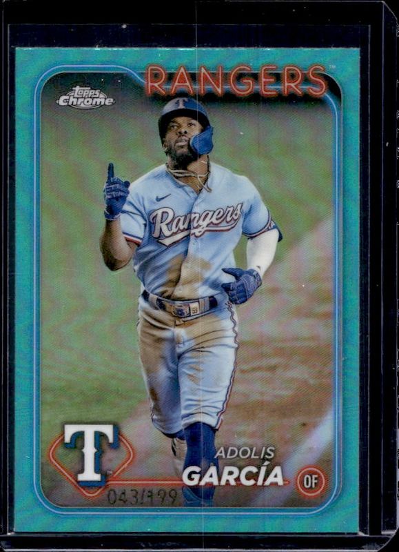 Adolis Garcia 2024 Topps Chrome #114 Aqua Refractor /199 RAW