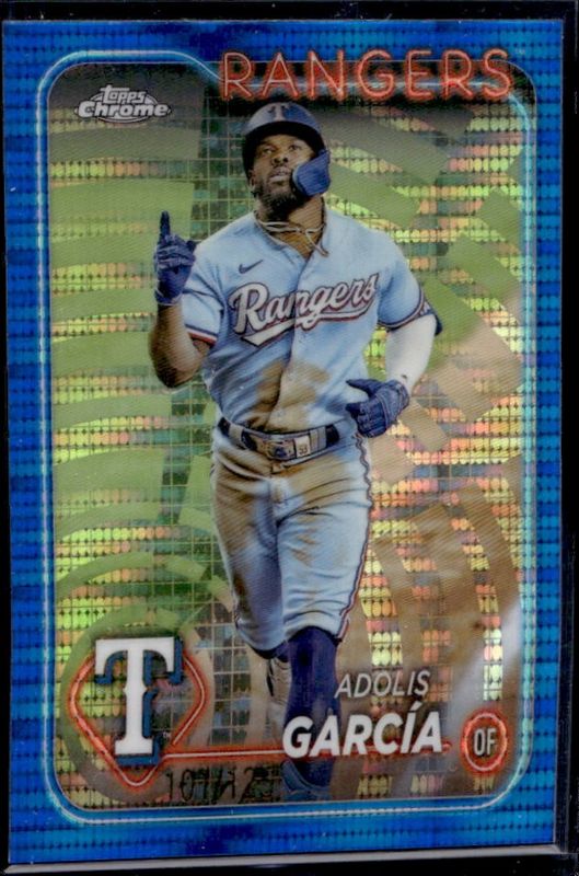 Adolis Garcia 2024 Topps Chrome #114 Blue Sonar Refractor /125 RAW
