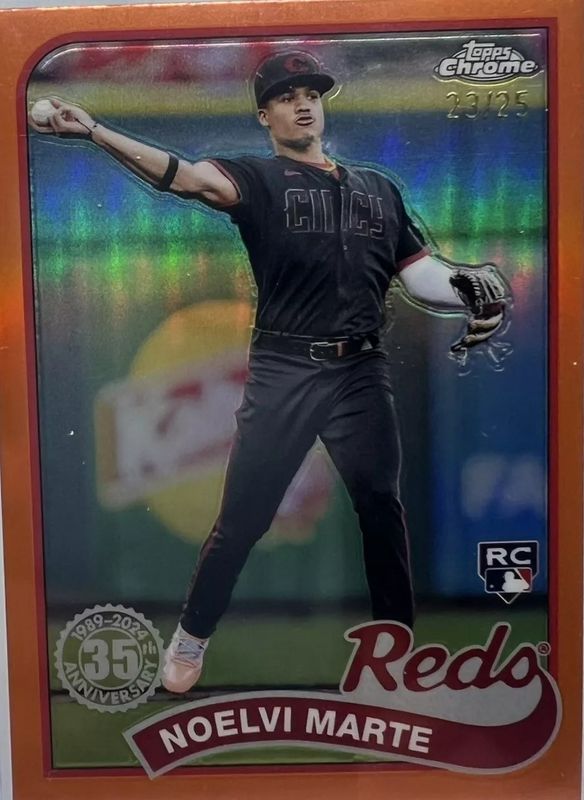 Noelvi Marte 2024 Topps Chrome #89CB-16 1989 Baseball - Orange Refractor /25 Rookie RAW