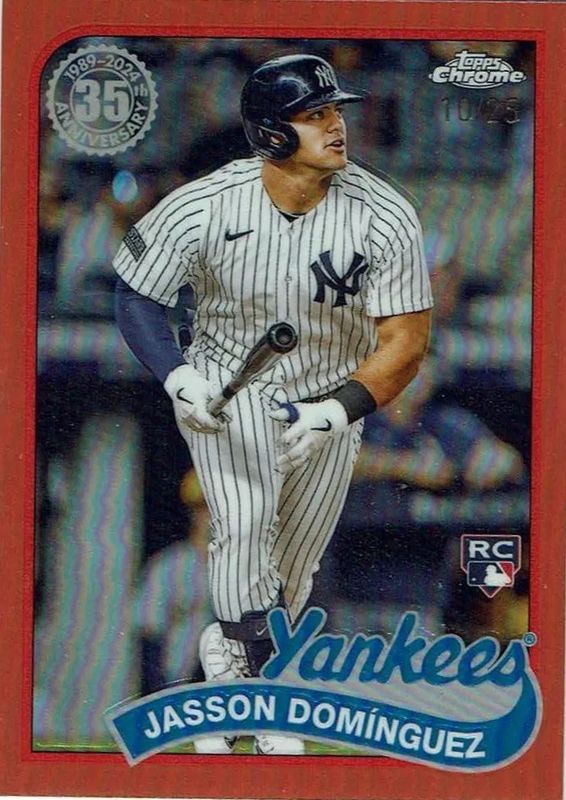 Jasson Dominguez 2024 Topps Chrome #89CB-12 1989 Baseball - Orange Refractor /25 Rookie RAW
