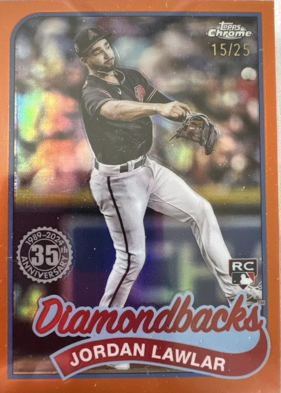 Jordan Lawlar 2024 Topps Chrome #89CB-14 1989 Baseball - Orange Refractor /25 Rookie RAW