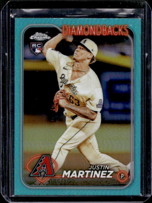 Justin Martinez 2024 Topps Chrome #159 Aqua Refractor /199 Rookie RAW