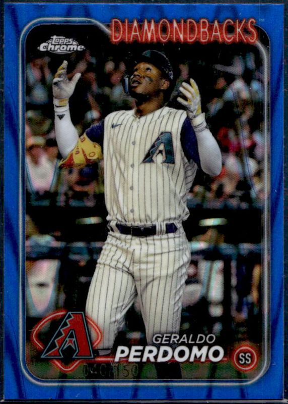 Geraldo Perdomo 2024 Topps Chrome #288 Blue RayWave Refractor /150 RAW