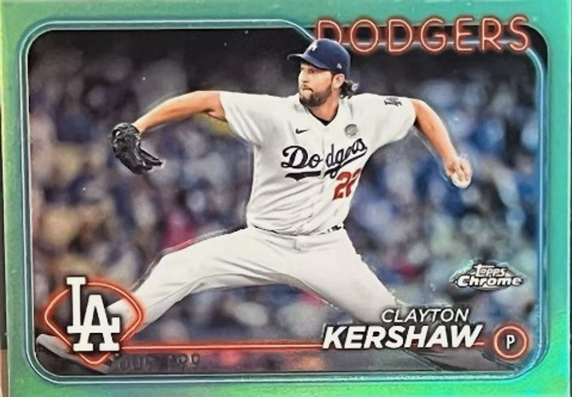 Clayton Kershaw 2024 Topps Chrome #110 Aqua Refractor /199 RAW